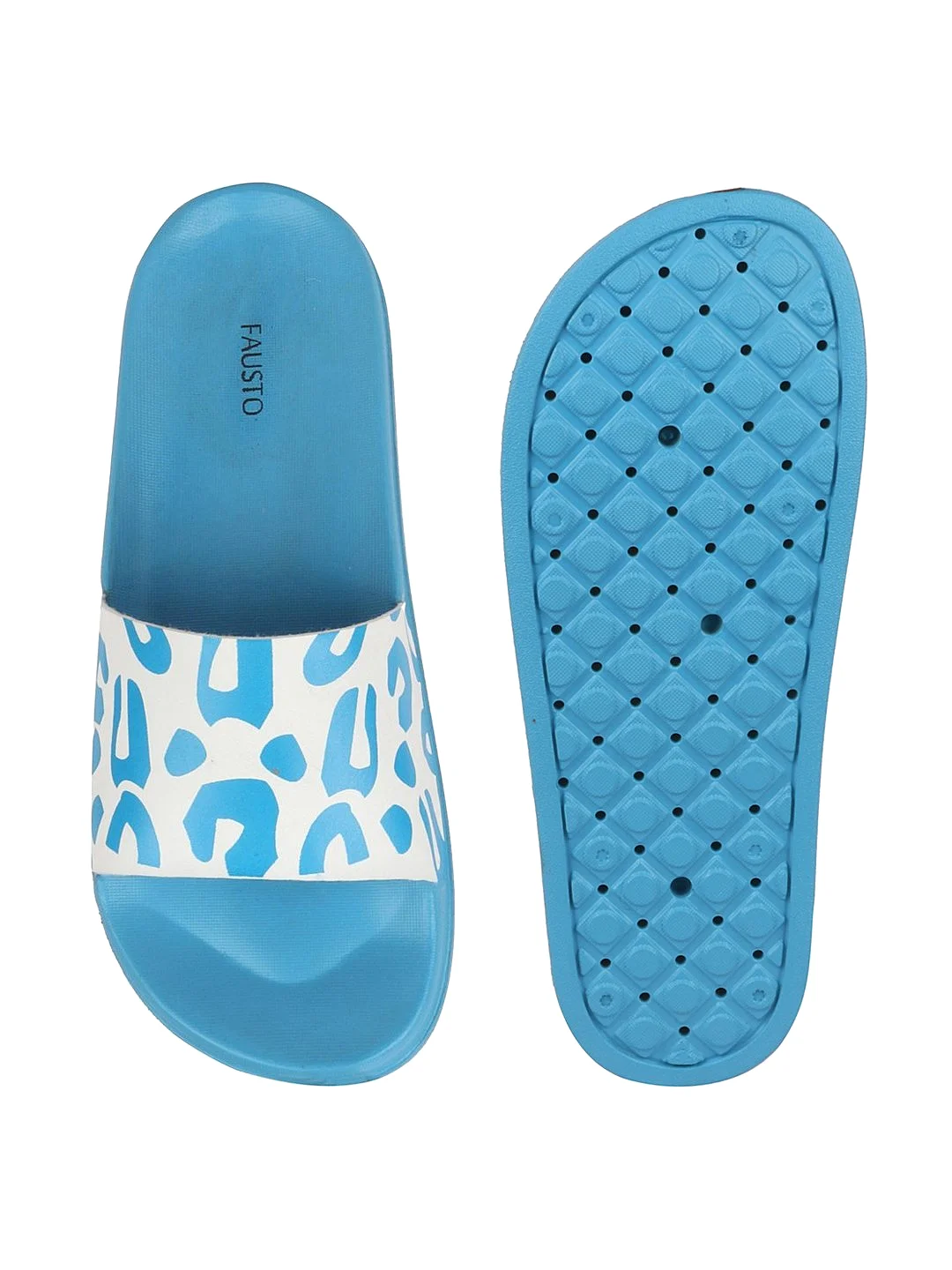 Women Blue/White Outdoor Slider Flip Flops