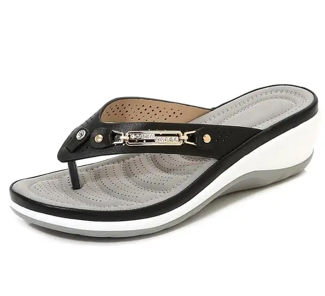 Women Outside Platform Leisure Flip Flops