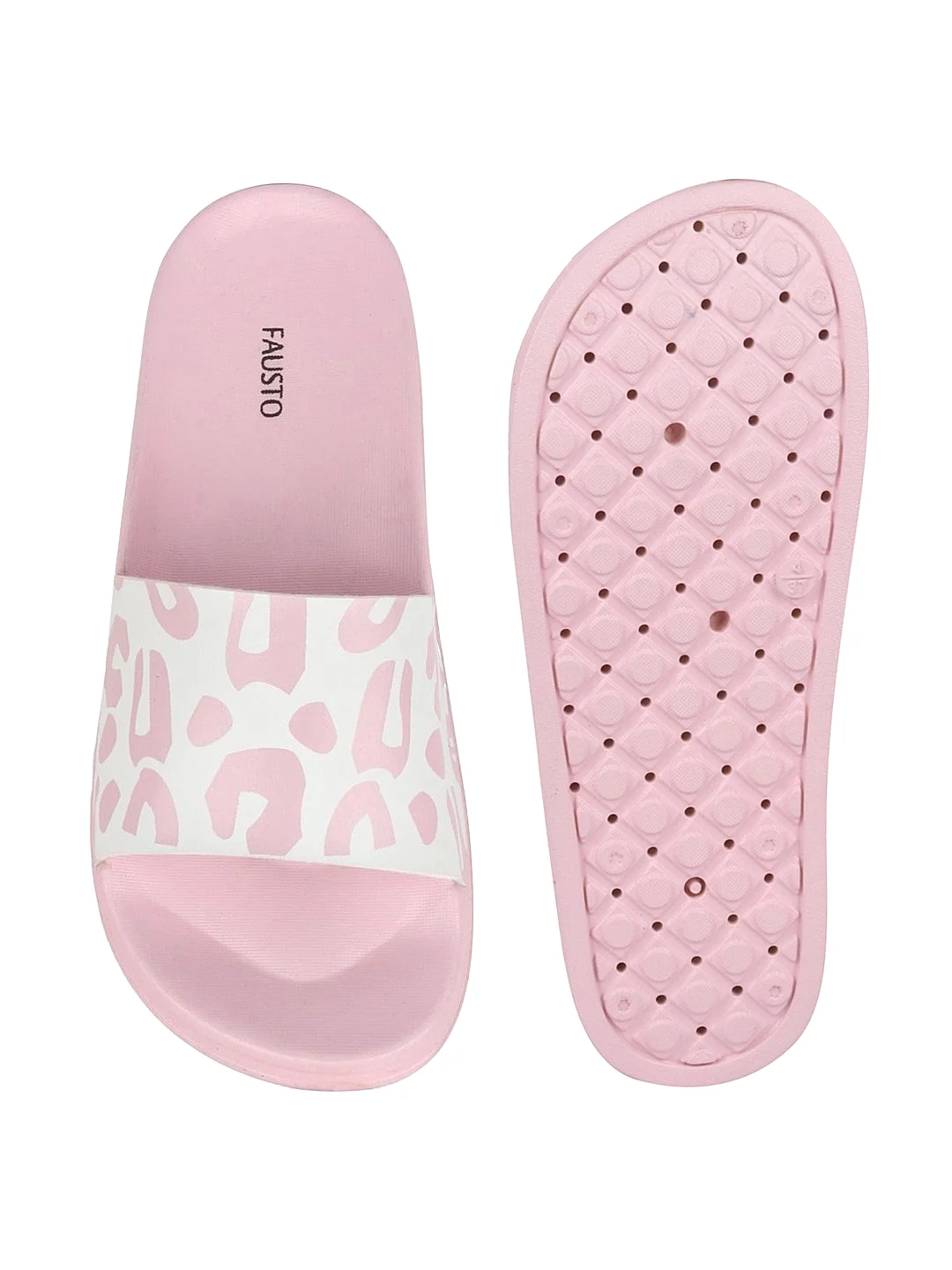 Women Pink/White Outdoor Slider Flip Flops