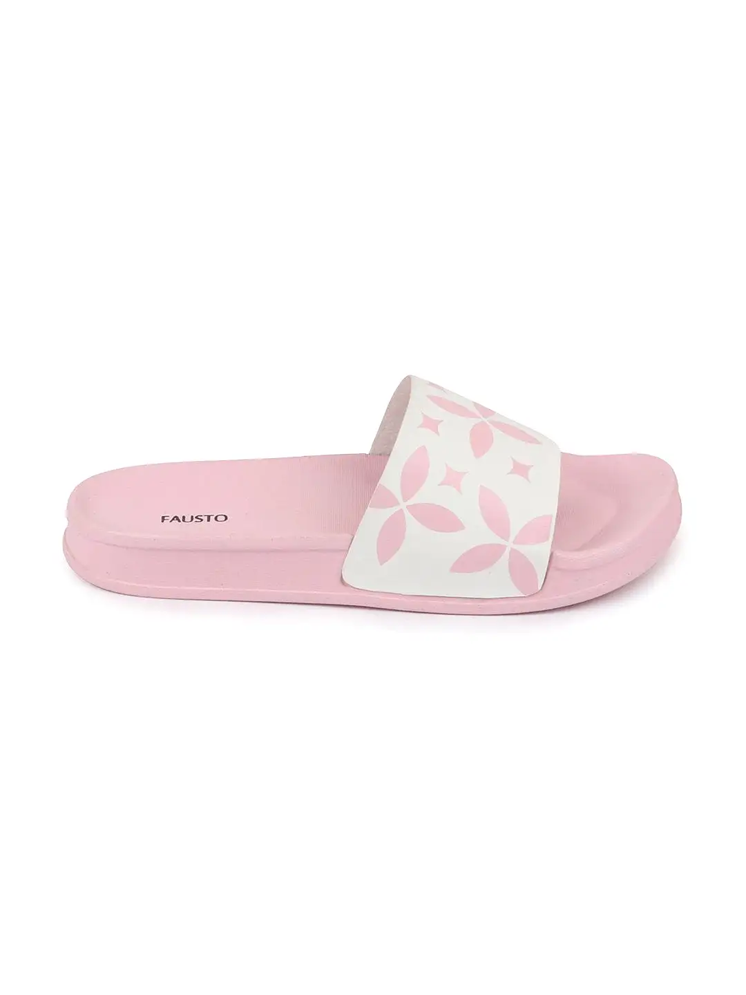 Women Pink/White Outdoor Slider Flip Flops