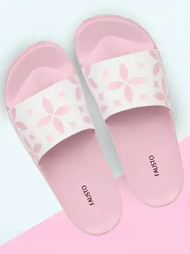 Women Pink/White Outdoor Slider Flip Flops