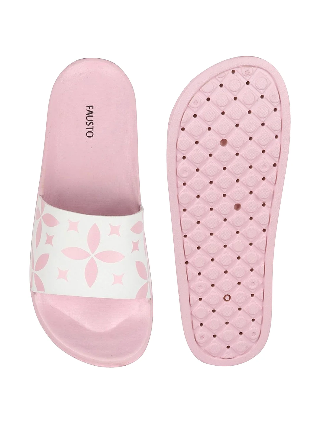 Women Pink/White Outdoor Slider Flip Flops