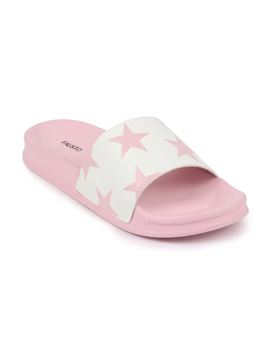 Women Pink/White Outdoor Slider Flip Flops