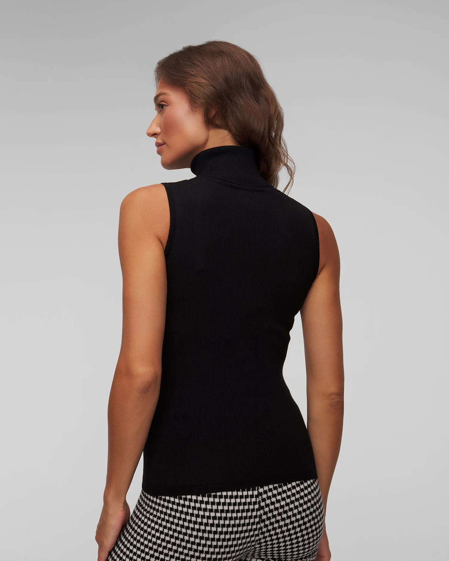 Women's black wool sleeveless sweater Allude 64001-490