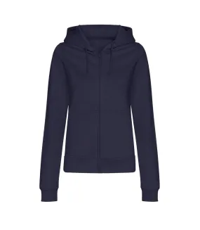 Womens/ladies college zoodie hoodie new french navy Awdis