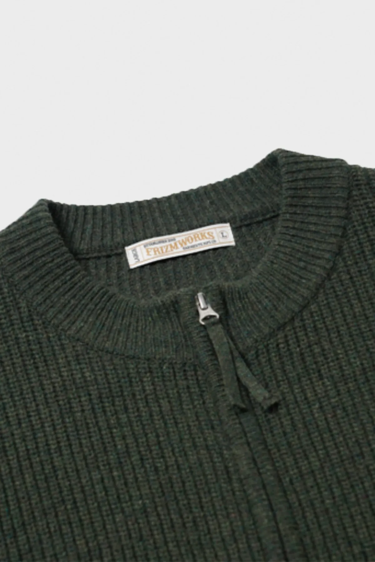 Wool Deck Zipup Cardigan - Forest Green