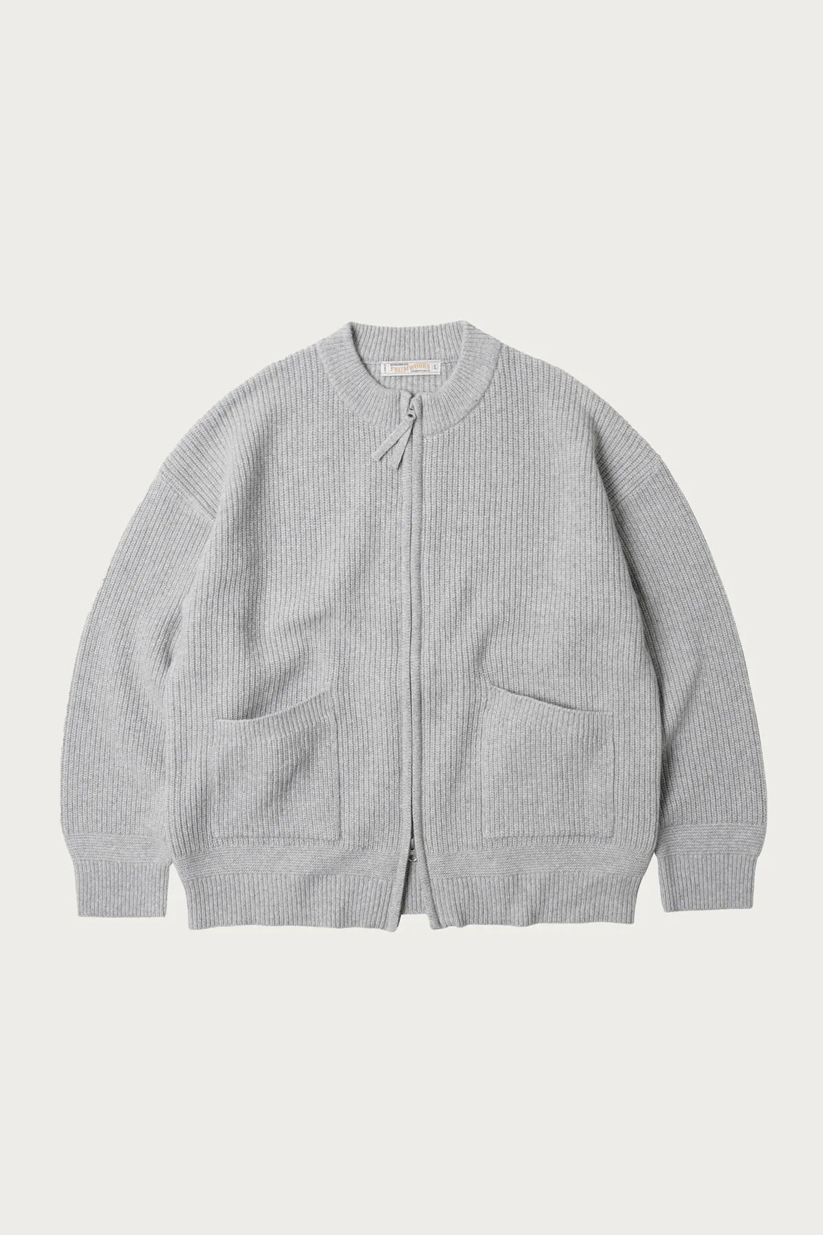 Wool Deck Zipup Cardigan - Light Gray