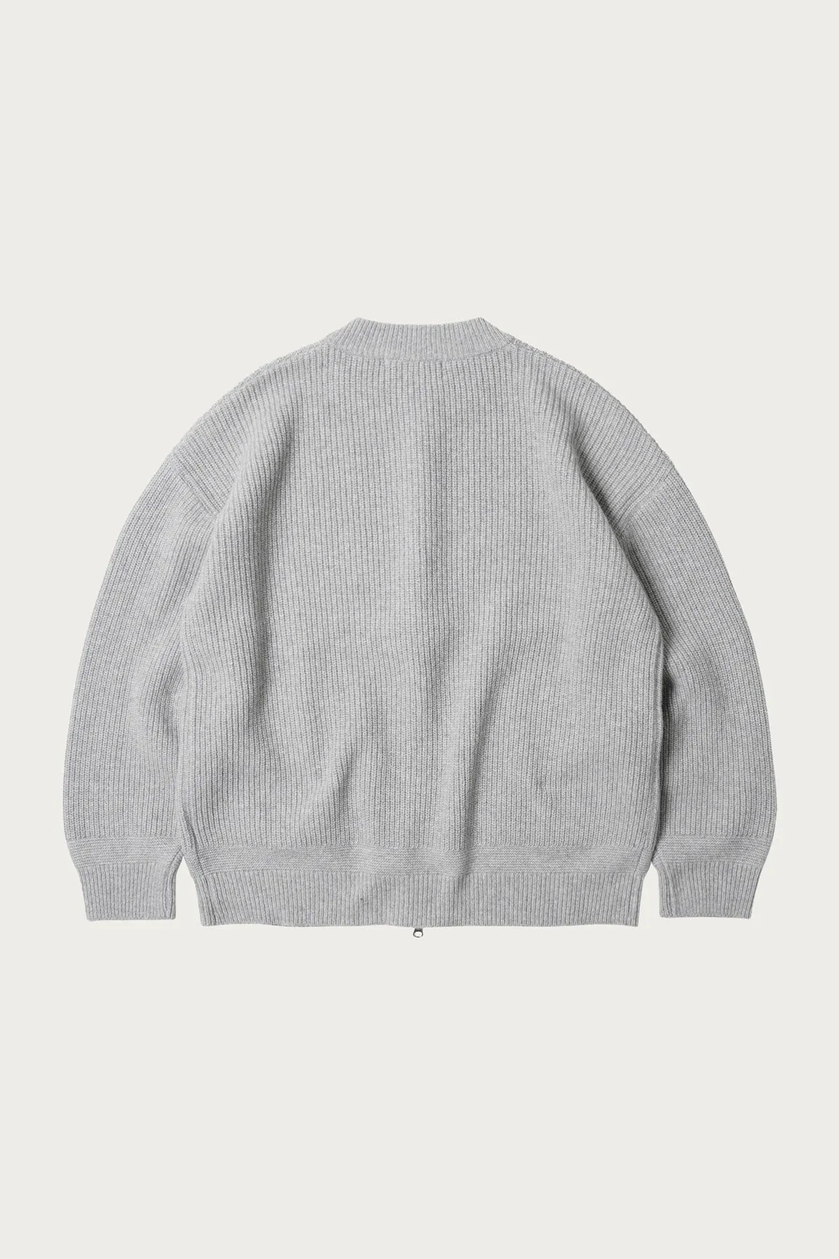 Wool Deck Zipup Cardigan - Light Gray