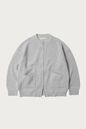 Wool Deck Zipup Cardigan - Light Gray