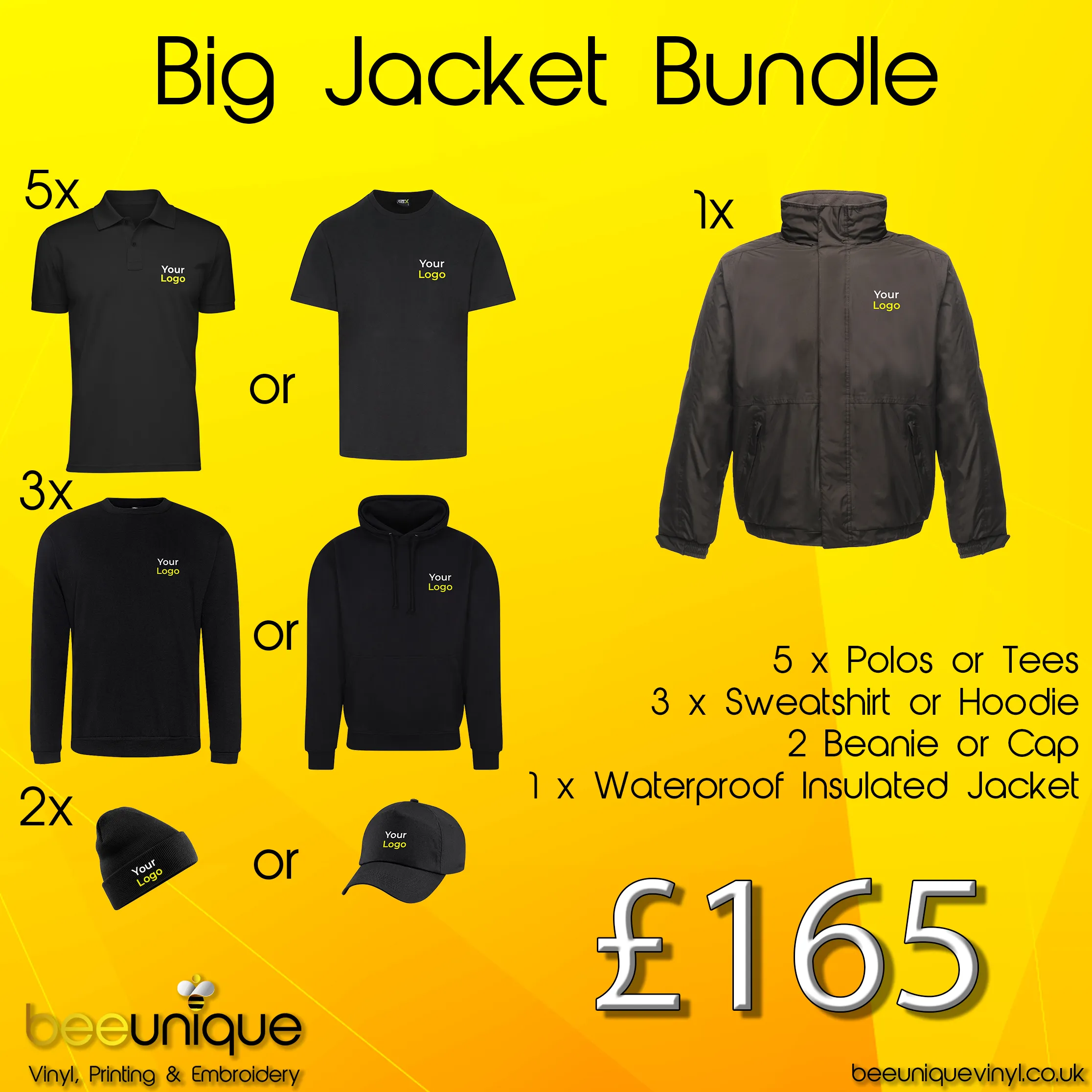 Workwear Bundle 38 | Bee Unique | Polos, Hoodies & Softshell