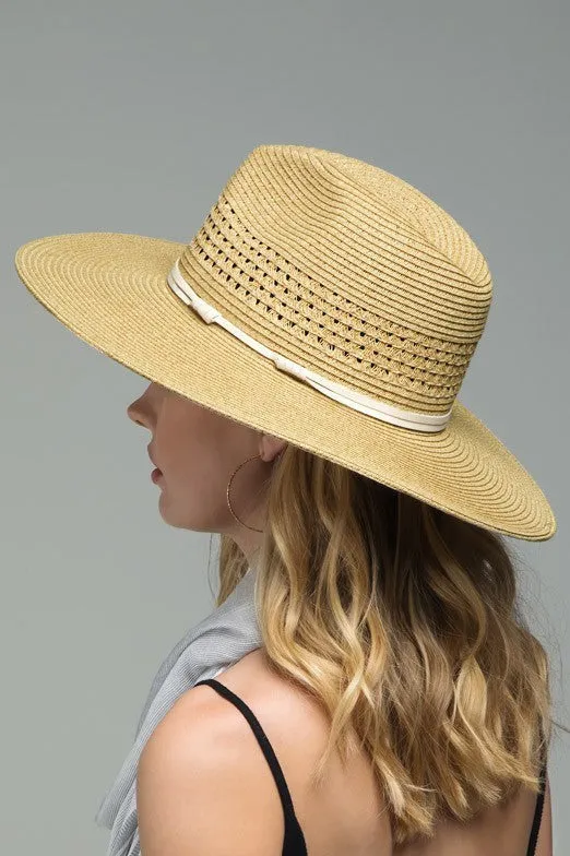 Woven Panama Hat with Leather Band